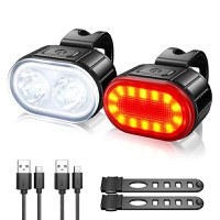 Set Lumini Bicicleta, Far si Stop LED,Negru - Negru - 5