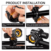 Set Lumini Bicicleta Fata/Spate, 3 Moduri de Iluminare LED, Rezistent la Apa IPX6, Far si Stop, Acumulator Reincarcabil - 1