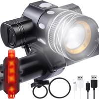 Set Lumini Bicicleta Fata/Spate, 3 Moduri de Iluminare LED, Rezistent la Apa IPX6, Far si Stop, Acumulator Reincarcabil - 5