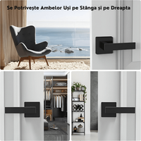 Set Maner Usa Interior cu Rozeta Cheie, Reversibil, Universal,Silentios, Reglabil, Elegant, Rezistent, din Aluminiu/Fier - 8