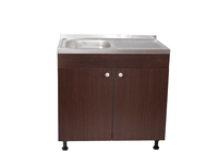 Set ,Masca Chiuveta Wenghe , 80 cm X 50 cm X 80 cm, Chiuveta anticalcar ,Baterie lebada flexibila si Sifon scurgere - 8