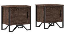 Set Noptiere Stejar Maro, 2 Buc., 40x30x40 cm, Lemn Prelucrat