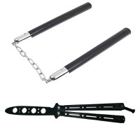 Set Nunceag, 31 cm si briceag fluture, 22 cm, negru - 9