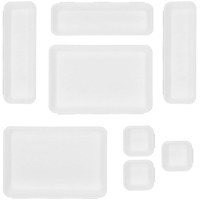 Set organizatoare pentru sertare, 8 piese interconectabile, plastic alb - 1