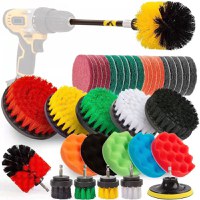 Set perii si bureti de curatare, GlowforHome, diverse duritati, 38 piese, baie, bucatarie, cada, gresie, faianta, covor - 9