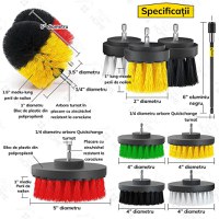 Set perii si bureti de curatare, GlowforHome, diverse duritati, 38 piese, baie, bucatarie, cada, gresie, faianta, covor - 2