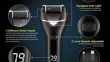 Set Pila electrica pentru talpi si calcaie PROtone, Display digital, Acumulator 1200 mAh, 2 viteze, 2000 rot/min