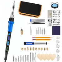 Set profesional pirogravura si lipire cu 62 piese, GlowforHome, mestesuguri si artizanat, multiple varfuri, 20W - 3