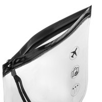 Set pungi travel cosmetice, 20x 20 cm, transparent, cu maner negru, 2 bucati - 1