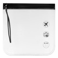 Set pungi travel cosmetice, 20x 20 cm, transparent, cu maner negru, 2 bucati - 2