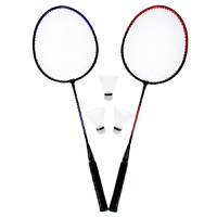 Set rachete badminton, 2 bucati, plastic, 3 fluturasi, 65 cm - 2