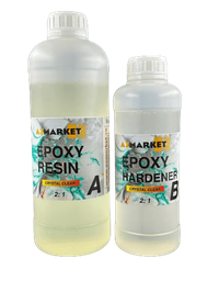 Set Rasina epoxidica SuperClear, AZMarket , transparenta, 500g + 250g , ideala pentru bijuterii, lemn, pardosele 3D - 8
