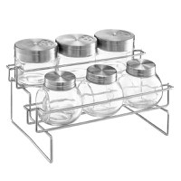 Set recipiente depozitare condimente, 7 piese, suport inox, AMBITION Spice - 1