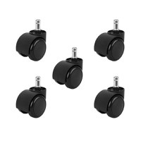 Set role pentru scaun de birou, PVC, 5 bucati, negru - 1
