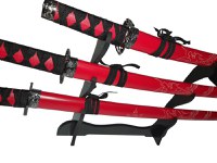 Set sabii katane decorative IdeallStore®, panoplie, Ninja Warrior, rosu, metal, 83 cm, teaca inclusa - 5