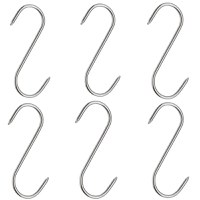 Set sase Carlige afumatoare carne , macelarie IdeallStore® , 17 cm , inox - 1