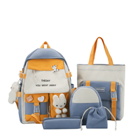 Set scoala ghiozdan , penar , geanta pachet , saculet cu snur , sacosa cu manere, albastru, 44 x 30 x 12 cm - 1