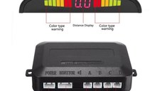 Set Senzori Parcare Auto Detector Parktronic Display Radar Monitor 4 Senzori, Negru/Verde
