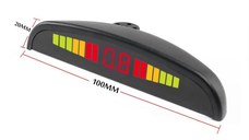 Set Senzori parcare auto detector parktronic display radar monitor 4 senzori NEGRU