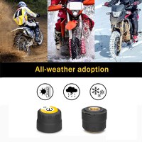 Set Senzori Techstar® TPMS cu Bluetooth pentru Motociclete, Monitorizare a Presiunii in Anvelope, Compatibil Android - 2