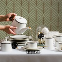 Set servire ceai sau cafea, 12 piese, 6 persoane, portelan, AMBITION Art Deco - 4