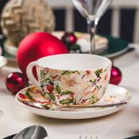Set servire ceai sau cafea, 12 piese, 6 persoane, portelan, AMBITION Botanic - 4