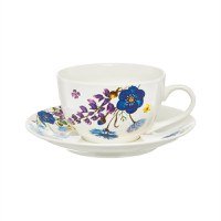 Set servire ceai sau cafea, 12 piese, 6 persoane, portelan, AMBITION Fiori - 1