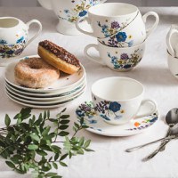 Set servire ceai sau cafea, 12 piese, 6 persoane, portelan, AMBITION Fiori - 2