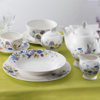 Set servire ceai sau cafea, 12 piese, 6 persoane, portelan, AMBITION Fiori - 3
