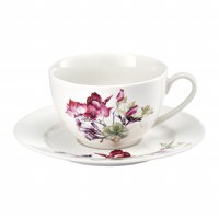 Set servire ceai sau cafea, 12 piese, 6 persoane, portelan, AMBITION Garden - 1