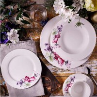 Set servire ceai sau cafea, 12 piese, 6 persoane, portelan, AMBITION Garden - 2