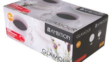 Set servire ceai sau cafea, 12 piese, 6 persoane, portelan, AMBITION Glamour