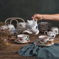 Set servire ceai sau cafea, 12 piese, 6 persoane, portelan, AMBITION Kalina - 5