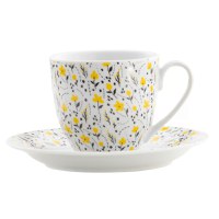 Set servire ceai sau cafea, 12 piese, 6 persoane, portelan, DOMOTTI Amarillo - 2