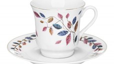 Set servire ceai sau cafea DOMOTTI Vergo, 12 piese, 6 persoane, portelan