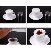 Set Sita pentru decorat cafeaua din inox + 16 forme - 7