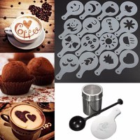 Set Sita pentru decorat cafeaua din inox + 16 forme - 10