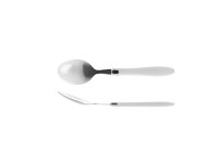 Set tacamuri inox 16 piese Reglisse, argintiu cu alb - 1