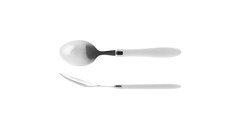 Set tacamuri inox 16 piese Reglisse, argintiu cu alb