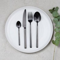 Set tacamuri inox, 24 piese, 6 persoane, negru, AMBITION Como - 2