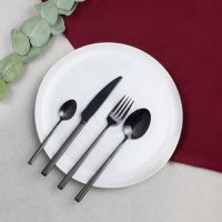 Set tacamuri inox, 24 piese, 6 persoane, negru, AMBITION Como - 3