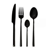Set tacamuri inox, 24 piese, 6 persoane, negru, AMBITION Como - 1