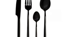 Set tacamuri inox, 24 piese, 6 persoane, negru, AMBITION Como