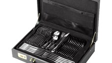 Set tacamuri inox, 72 piese, 12 persoane, ambalate in valiza, AMBITION Napoli