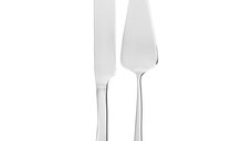 Set tacamuri inox servire desert, 2 piese, cutit si spatula inox, AMBITION Wave