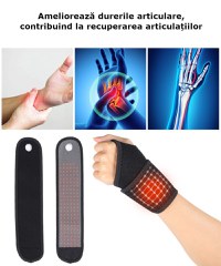 Set terapeutic pentru incheieturi: orteze cu turmalina, compresa calda, usor de purtat, marime universala, 2 bucati - 5