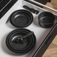 Set tigai si oala cu maner detasabiL, 4 piese, invelis Qualum Basic Stone, AMBITION Gold - 5