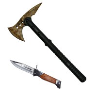 Set Topor Survivor, Desert Camo, 39 cm si briceag AK-47 - 1