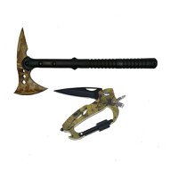Set Topor Survivor, Desert Camo si Carabina multifunctionala 6 in 1, IdeallStore, 39 cm - 1