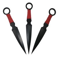 Set trei cutite de aruncat, Black Kunai, otel inoxidabil, 16 cm, teaca inclusa - 3
